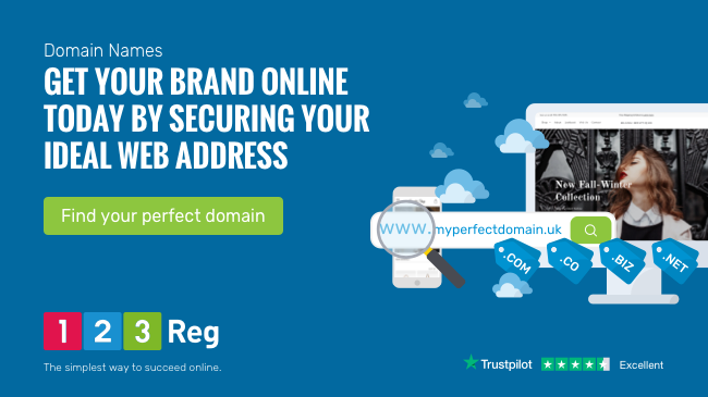 Find a perfect domain name with 123 Reg
