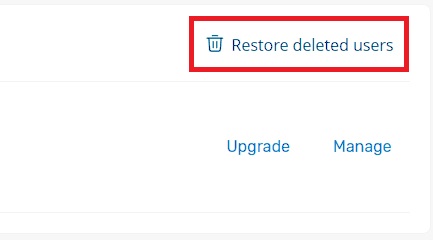 Click Restore Deleted Users